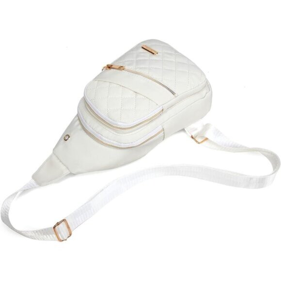 New White Small Sling Backpack Chest Daypack Crossbody Bag for Women and Men main image 6